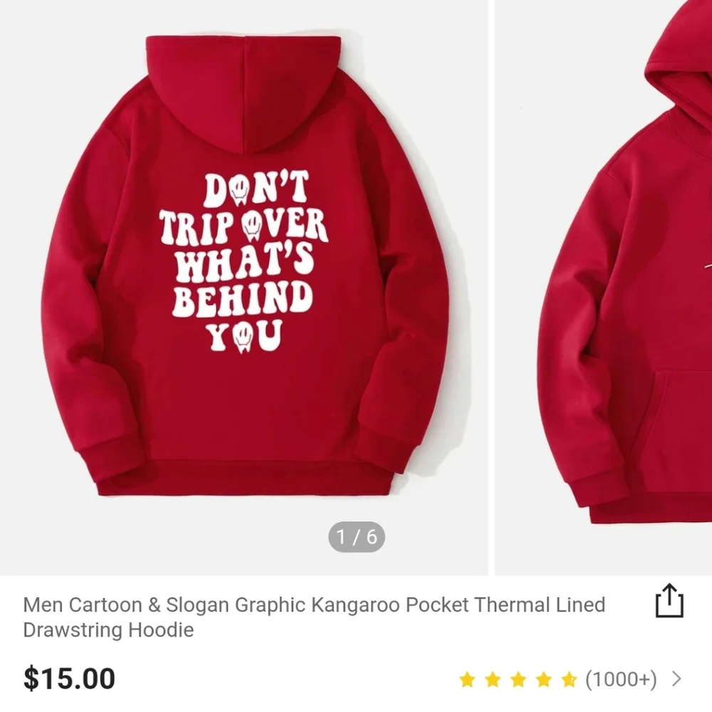 SHEIN Mens Hoodie size small - Picture 3 of 3